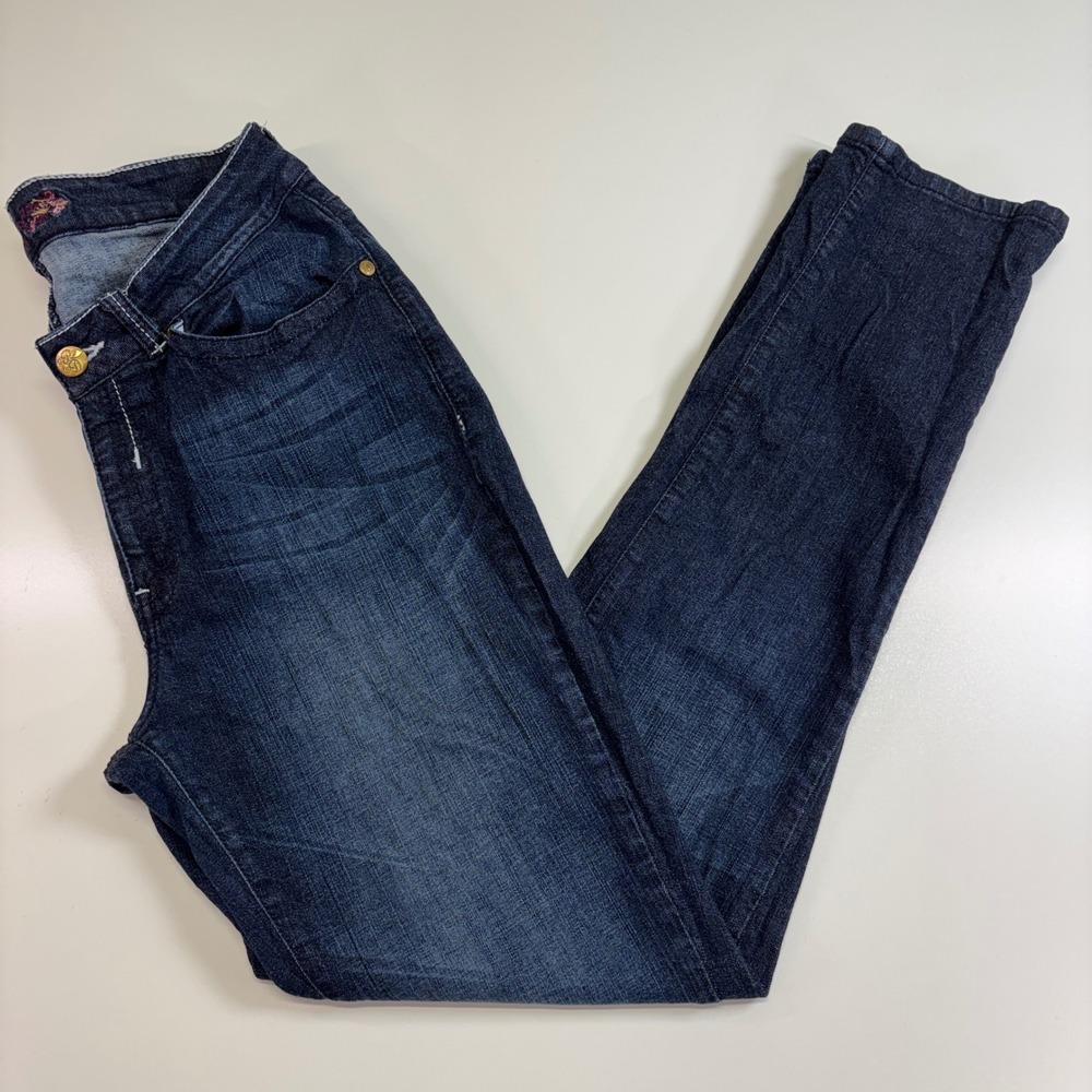 Philanthropic Denim Women's Dark Wash Straight Leg Jeans Size 16 Stretch 32x33.5